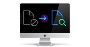 Mac with Files on Screen