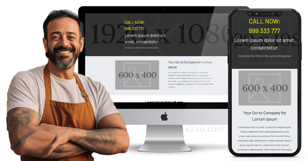 Small Business Website Template in devices.