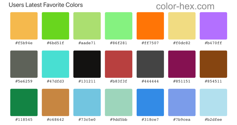 Color Hex Random Color palettes