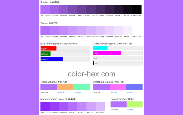 Color Hex color information page